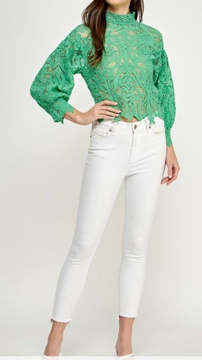 Green Lace Blouse