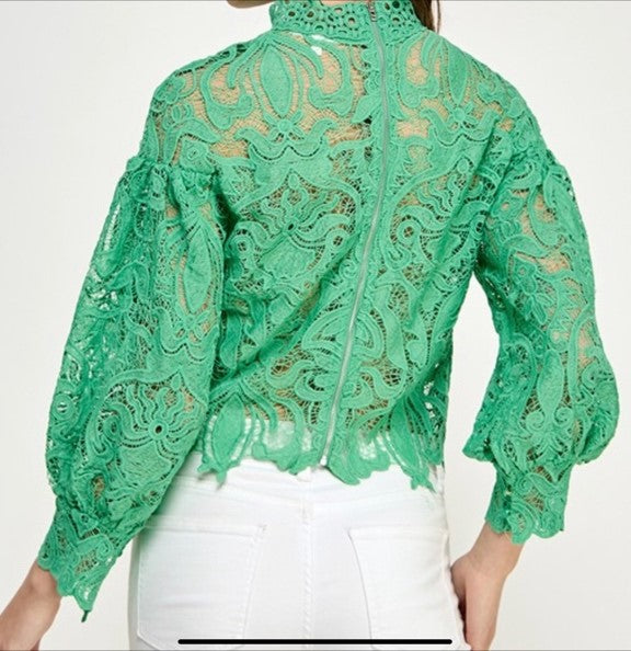 Green Lace Blouse