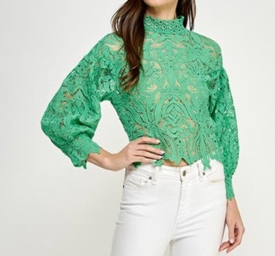 Green Lace Blouse