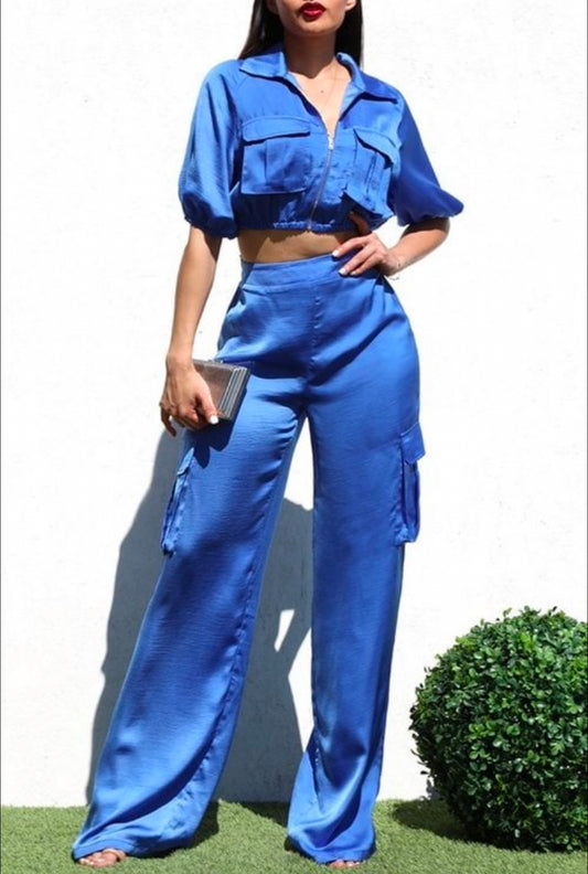 Blue two piece set