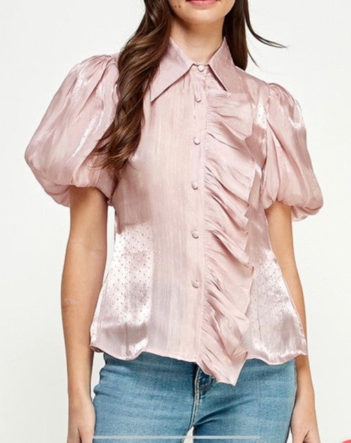 Pink Satin Top