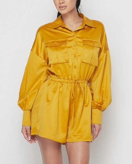 Satin Mustard Romper